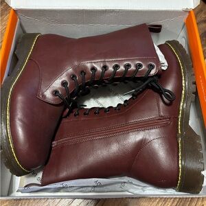 Classic Burgundy Leather Boots